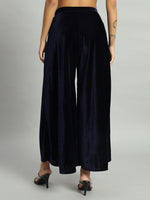 Women Velvet Wide Leg Palazzos