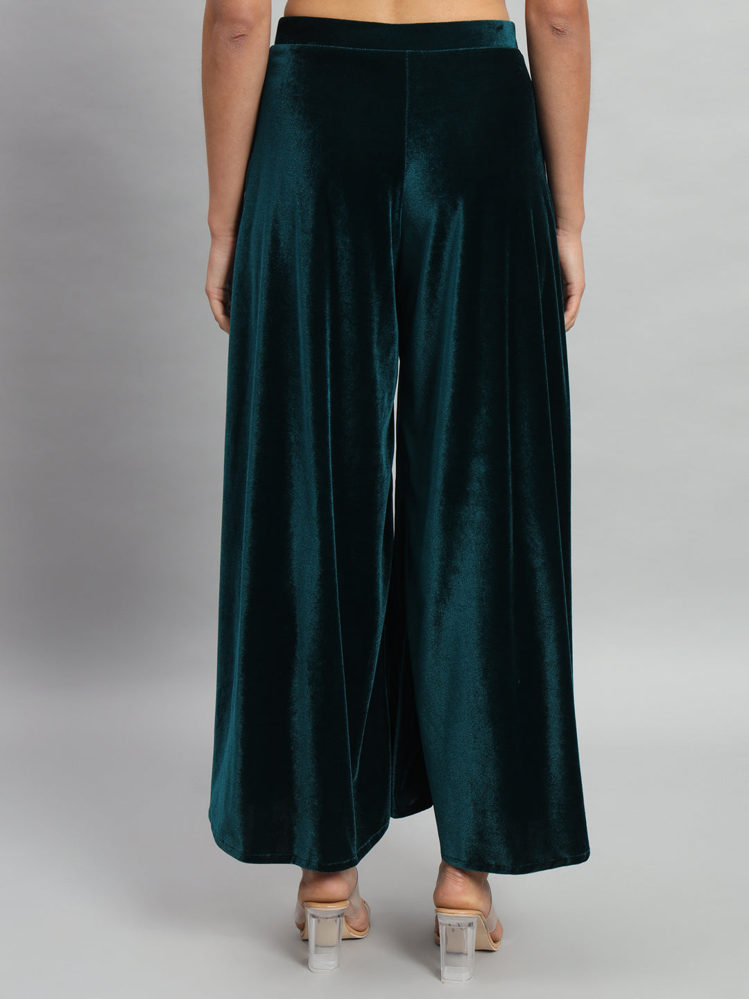 Women Velvet Wide Leg Palazzos