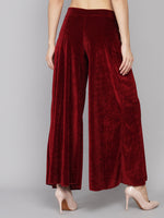 Wide Bottoms Stylish Palazzo Pants Party Trousers Peacock Blue