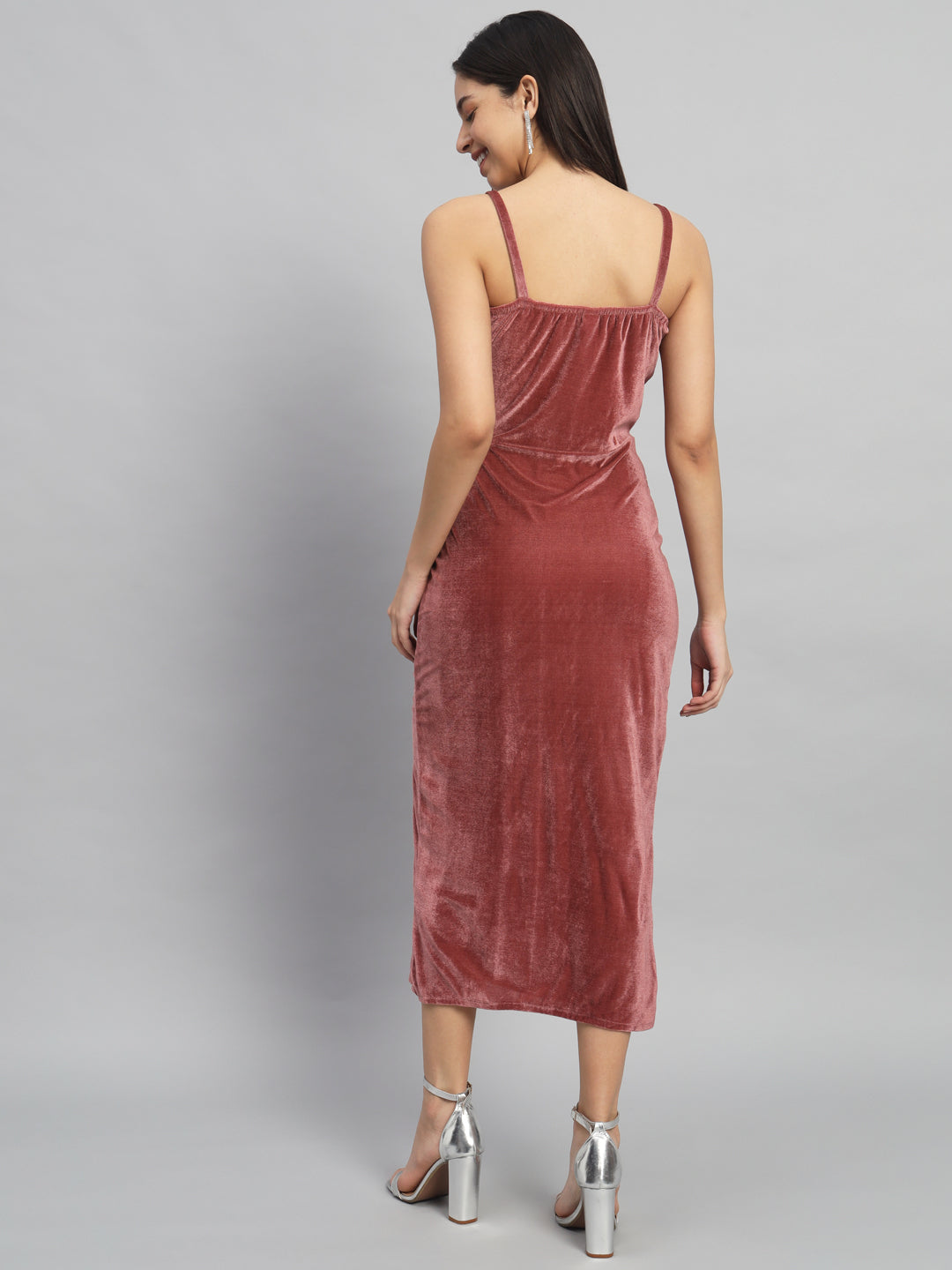 Maxi Sleeveless Velvet Square Neck Bodycon Dress Sporty Maroon