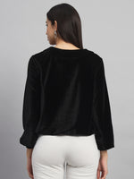 Round Neck Full Sleeves Velvet Top