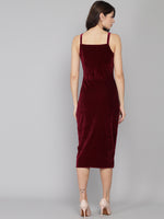 Flattering Cut Sleeveless Bodycon Party Dress Maroon