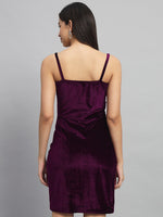 Shoulder Strap Sleeveless Bodycon Party Dress Maroon