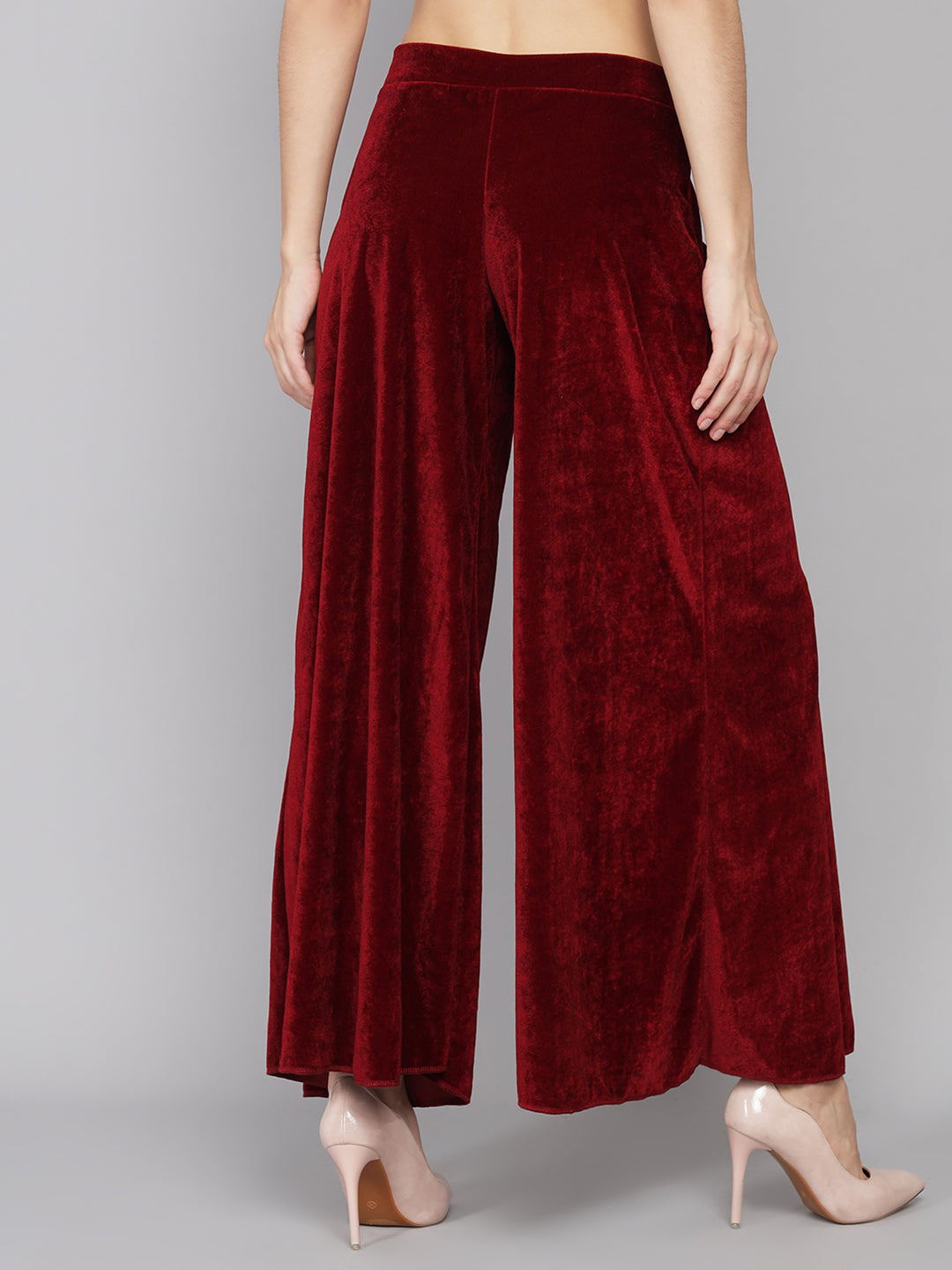 Women Velvet Wide Leg Palazzos