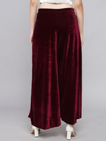 Women Velvet Wide Leg Palazzos