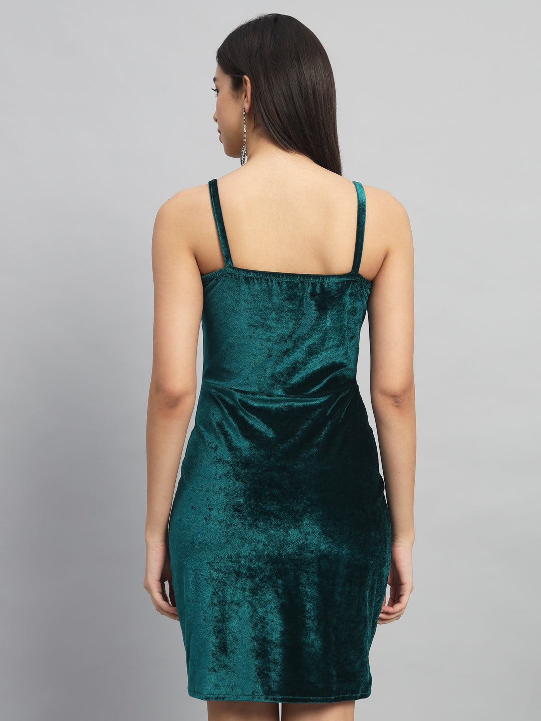 Shoulder Strap Sleeveless Bodycon Party Dress Rama Green