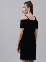 Short Sleeves Off-Shoulder Bodycon Party Women Black