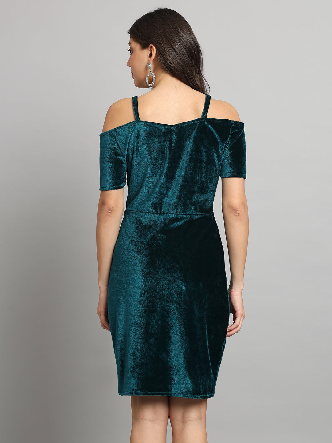 Short Sleeves Off-Shoulder Bodycon Party Women Rama Green