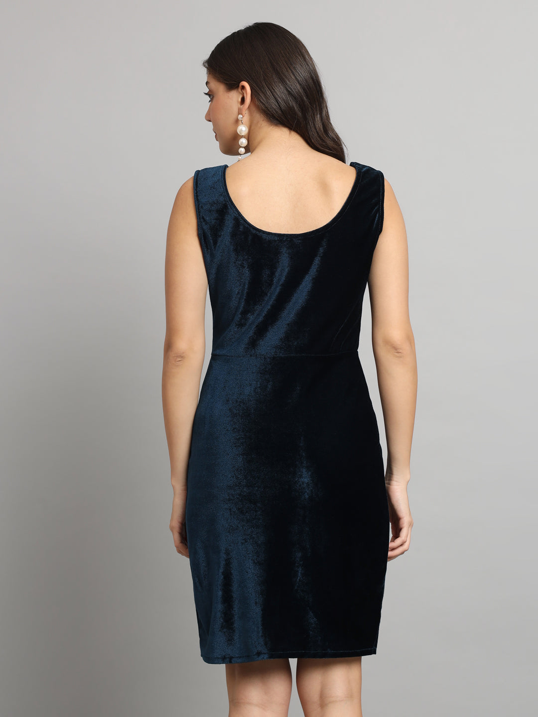V-Neck Velvet Bodycon Mini Dress