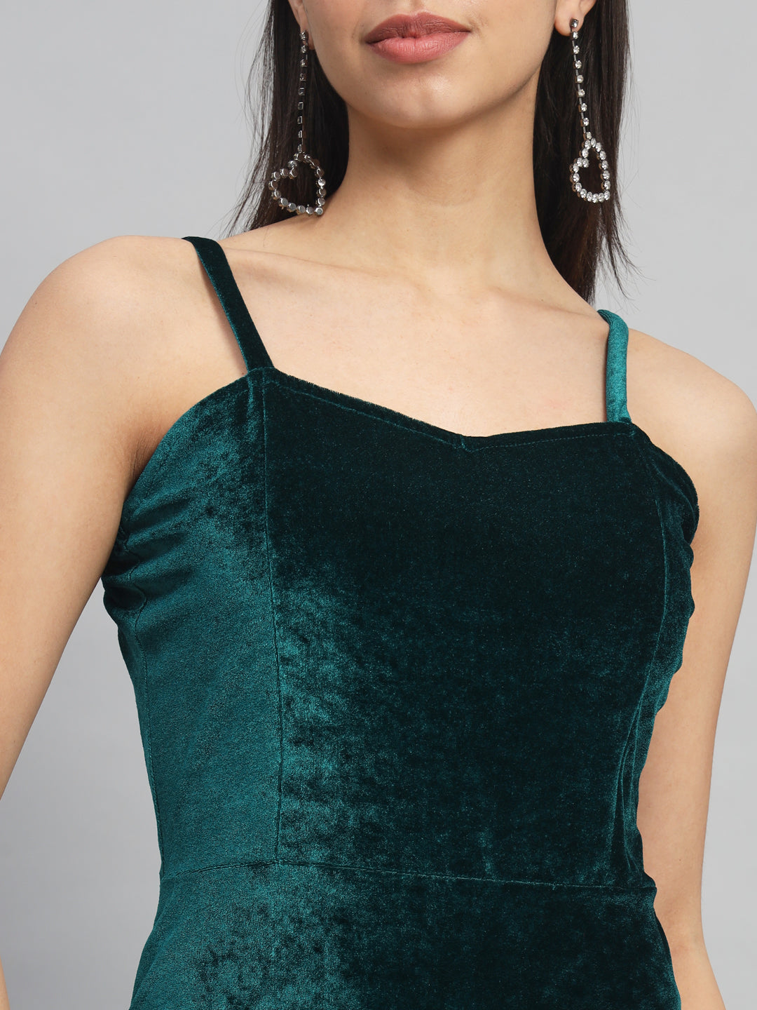 Shoulder Strap Sleeveless Bodycon Party Dress Rama Green