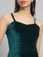 Shoulder Strap Sleeveless Bodycon Party Dress Rama Green