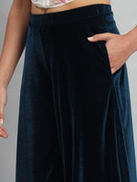 Women Velvet Wide Leg Palazzos
