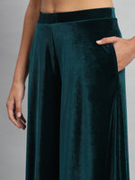 Women Velvet Wide Leg Palazzos