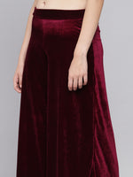 Women Velvet Wide Leg Palazzos