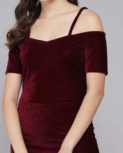 Ruffle Details One Piece One Shoulder Basic Jumpsuit Wine