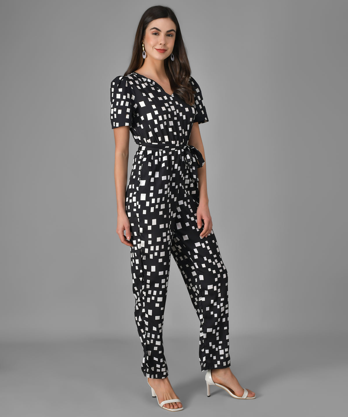 Crepe Geometric Print Jumpsuit for Women