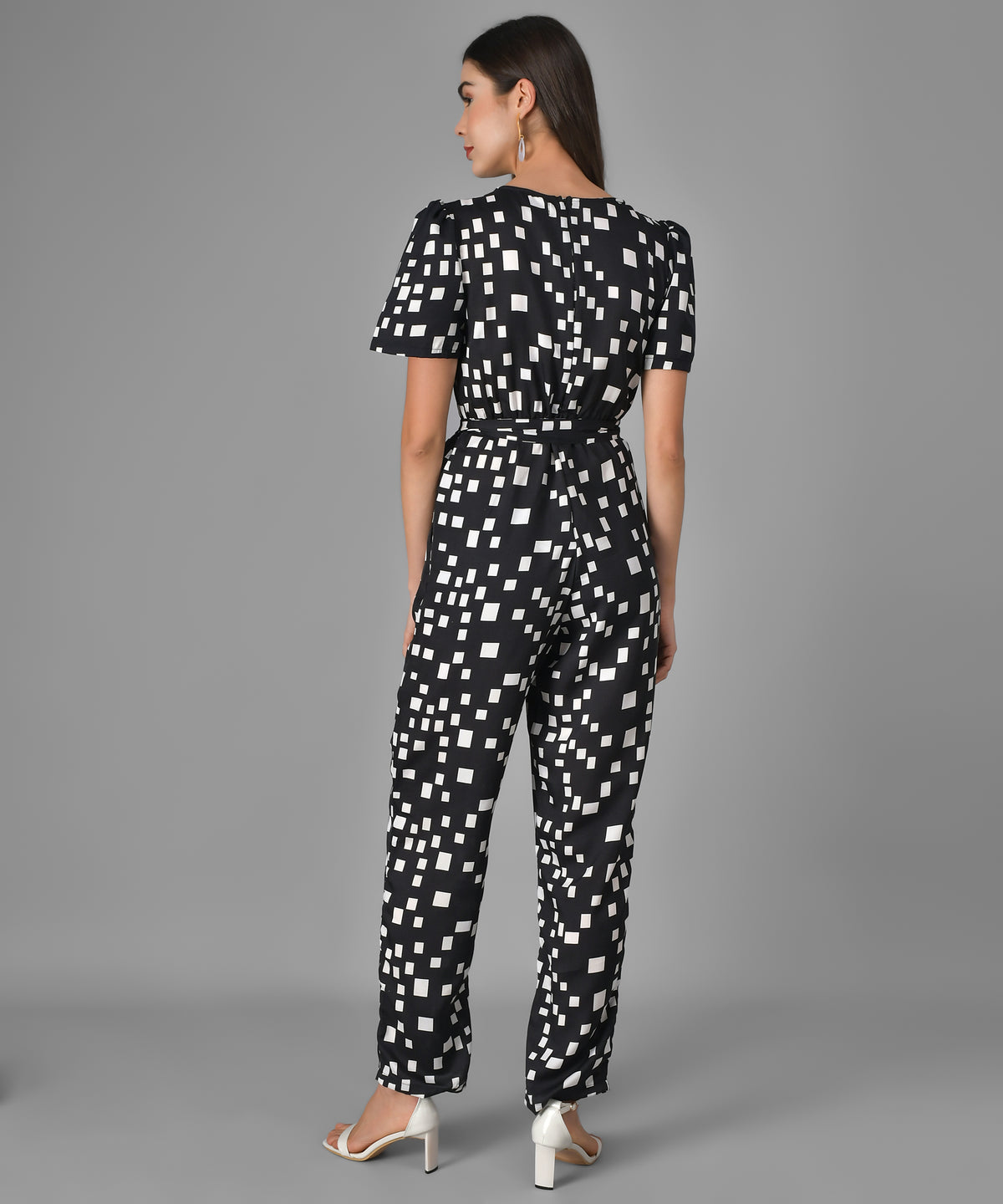 Crepe Geometric Print Jumpsuit for Women