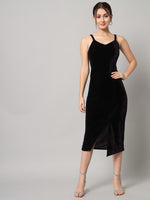 Flattering Cut Sleeveless Bodycon Party Dress Black