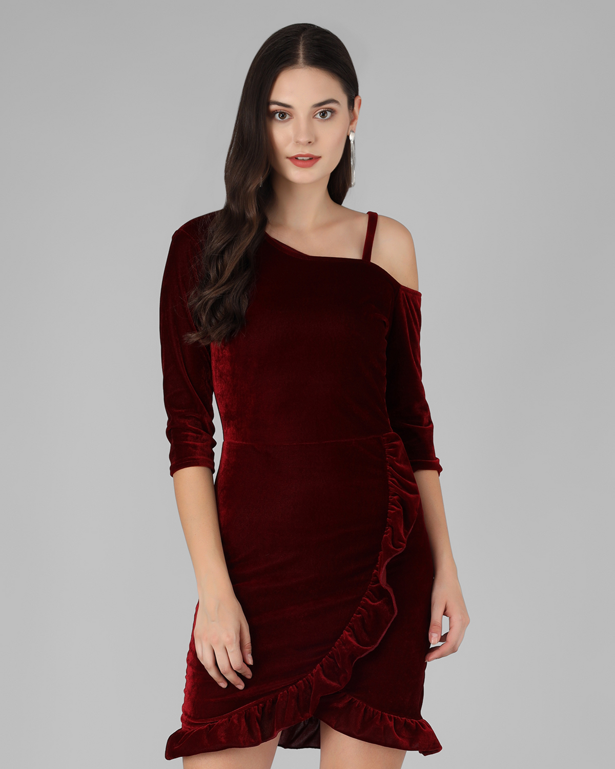 One Shoulder Straps Sheath Dress