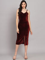 Flattering Cut Sleeveless Bodycon Party Dress Sporty Maroon