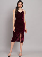 Flattering Cut Sleeveless Bodycon Party Dress Wine