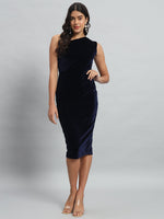 Back Slit Bodycon Party Dress One Shoulder Black