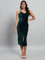 Flattering Cut Sleeveless Bodycon Party Dress Rama Green