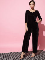 One Piece Half Sleeves Jumpsuit Black