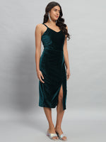 Flattering Cut Sleeveless Bodycon Party Dress Rama Green