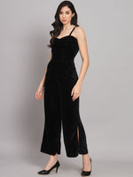 Shoulder Strap Sleeveless One Piece Party Jumpsuit Black