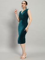 Deep V-Neck Sleeveless Bodycon Party Dress Rama Green