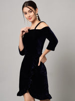 One Shoulder Bodycon Half sleeves Party Dress Black