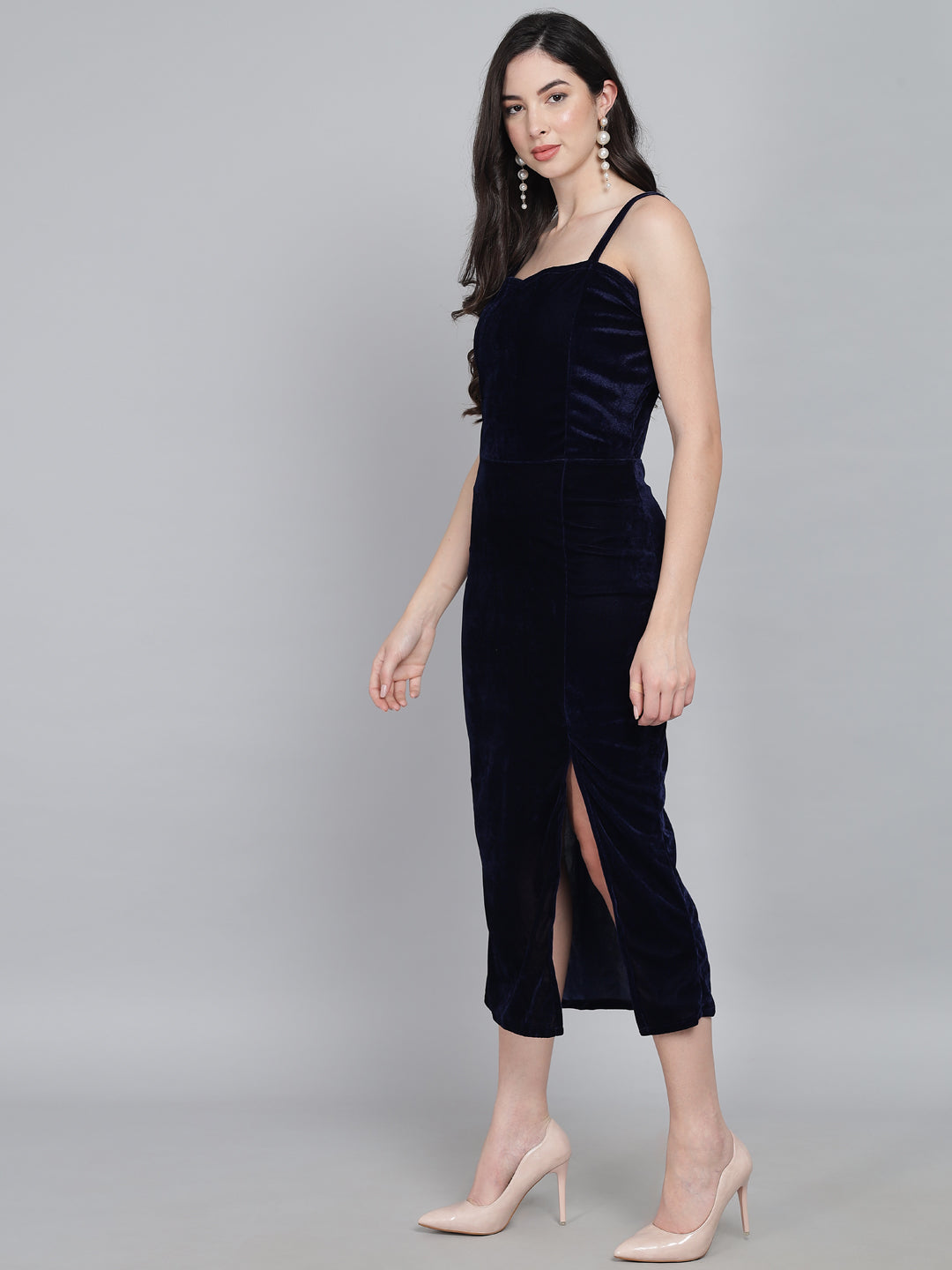 Velvet Sheath Midi Dress