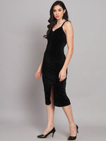 Flattering Cut Sleeveless Bodycon Party Dress Classic Black