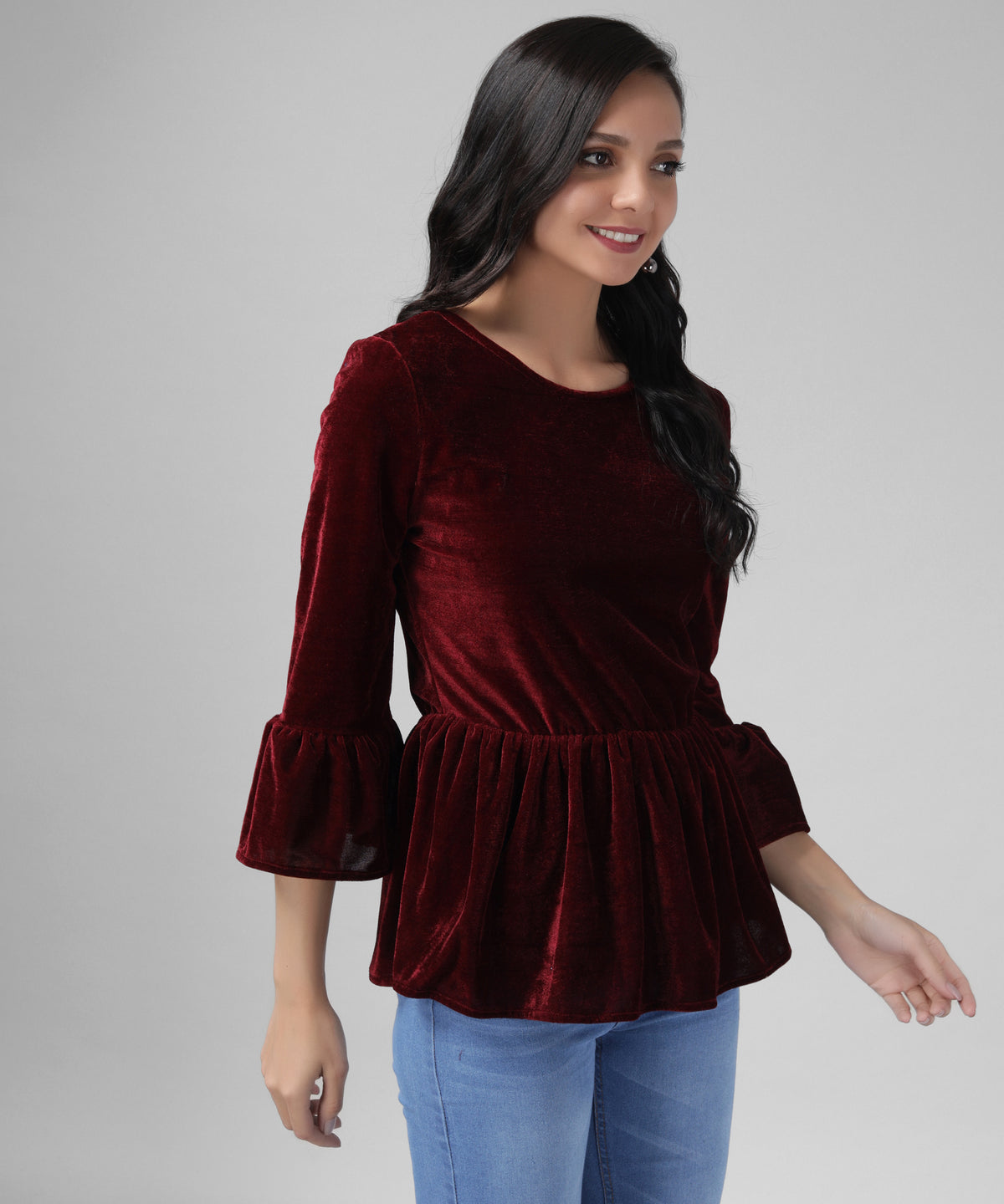Velvet Peplum Top for Women Premium Partywear & Casual Style