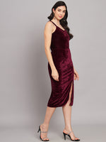 Flattering Cut Sleeveless Bodycon Party Dress Wine