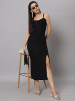 Lycra Sleeveless Maxi Party Dress Bodycon Black