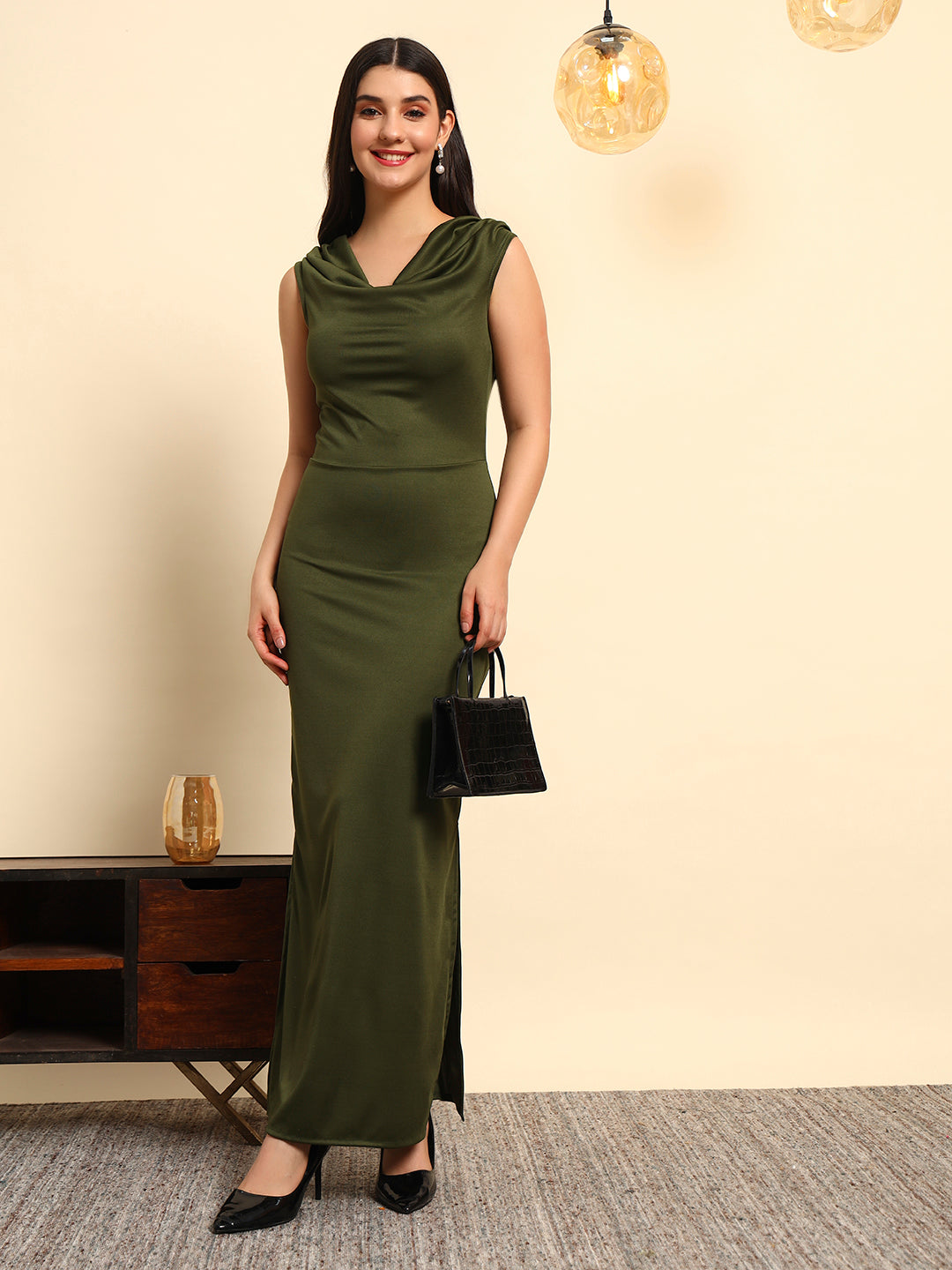 Cowl Neck Maxi Dress
