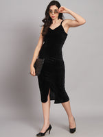 Flattering Cut Sleeveless Bodycon Party Dress Classic Black