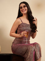 Sparkle Plum Glitter Bodycon Dress