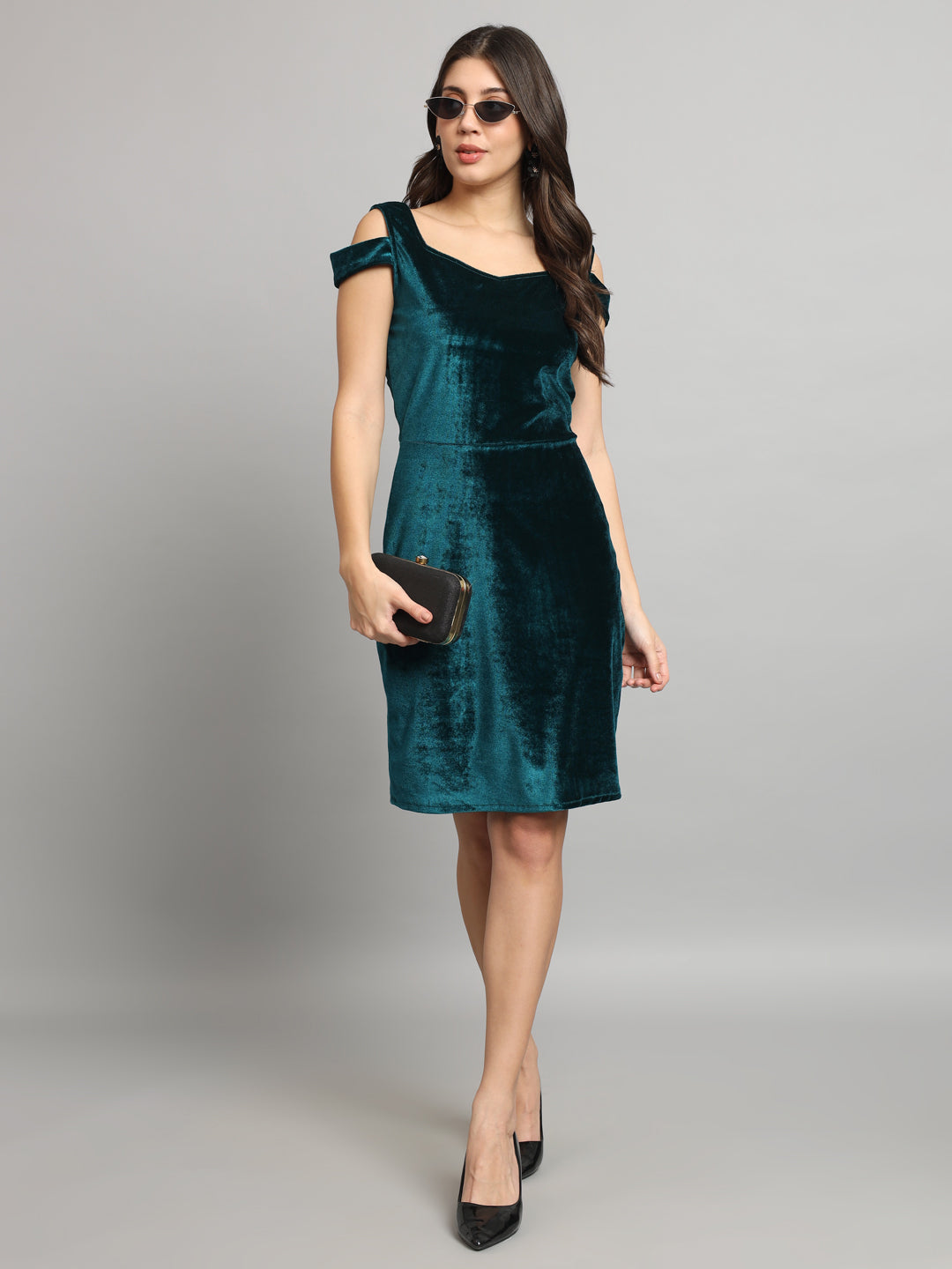 Cold Shoulder Bodycon Party Dress Rama Green