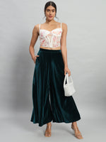 Women Velvet Wide Leg Palazzos