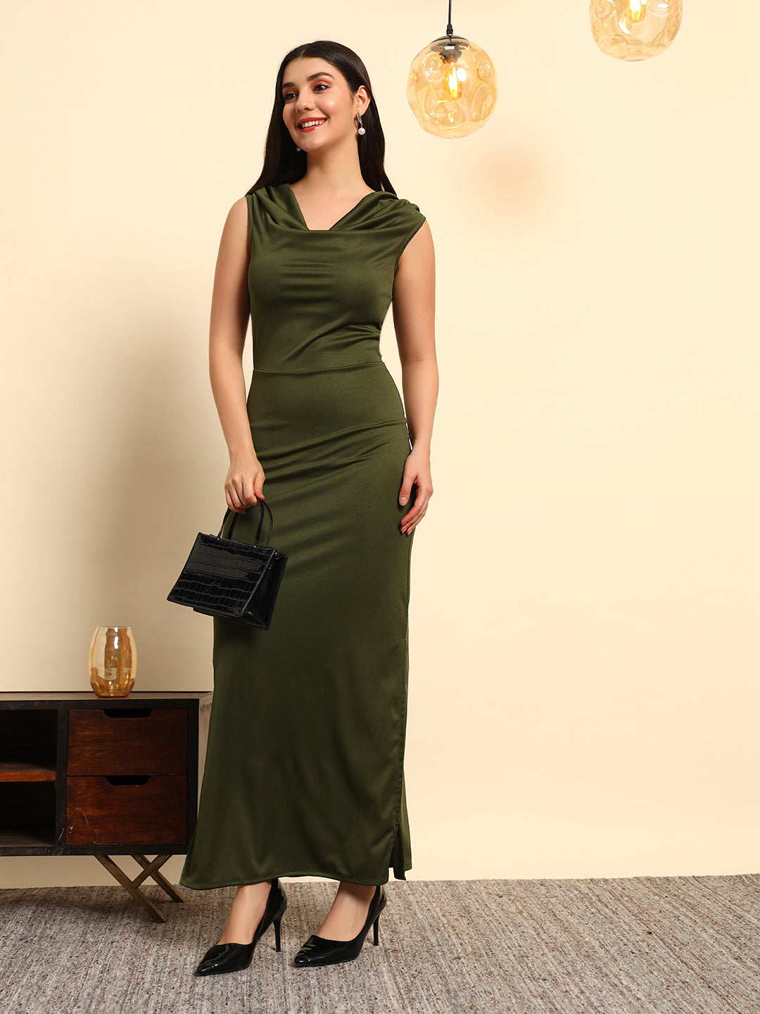 Cowl Neck Maxi Dress