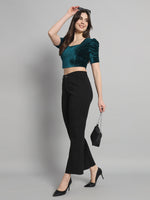 Sweetheart Neck Stretchable Velvet Readymade Saree Blouse