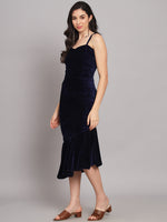 A-Line Fish Cut Ruffle Bottom Sleeveless Party Dress