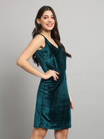 Sleeveless Velvet Bodycon Party Dress Rama Green