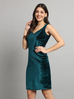 Sleeveless Velvet Bodycon Party Dress Rama Green