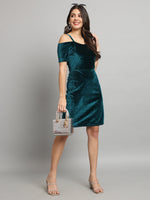 Short Sleeves Off-Shoulder Bodycon Party Women Rama Green