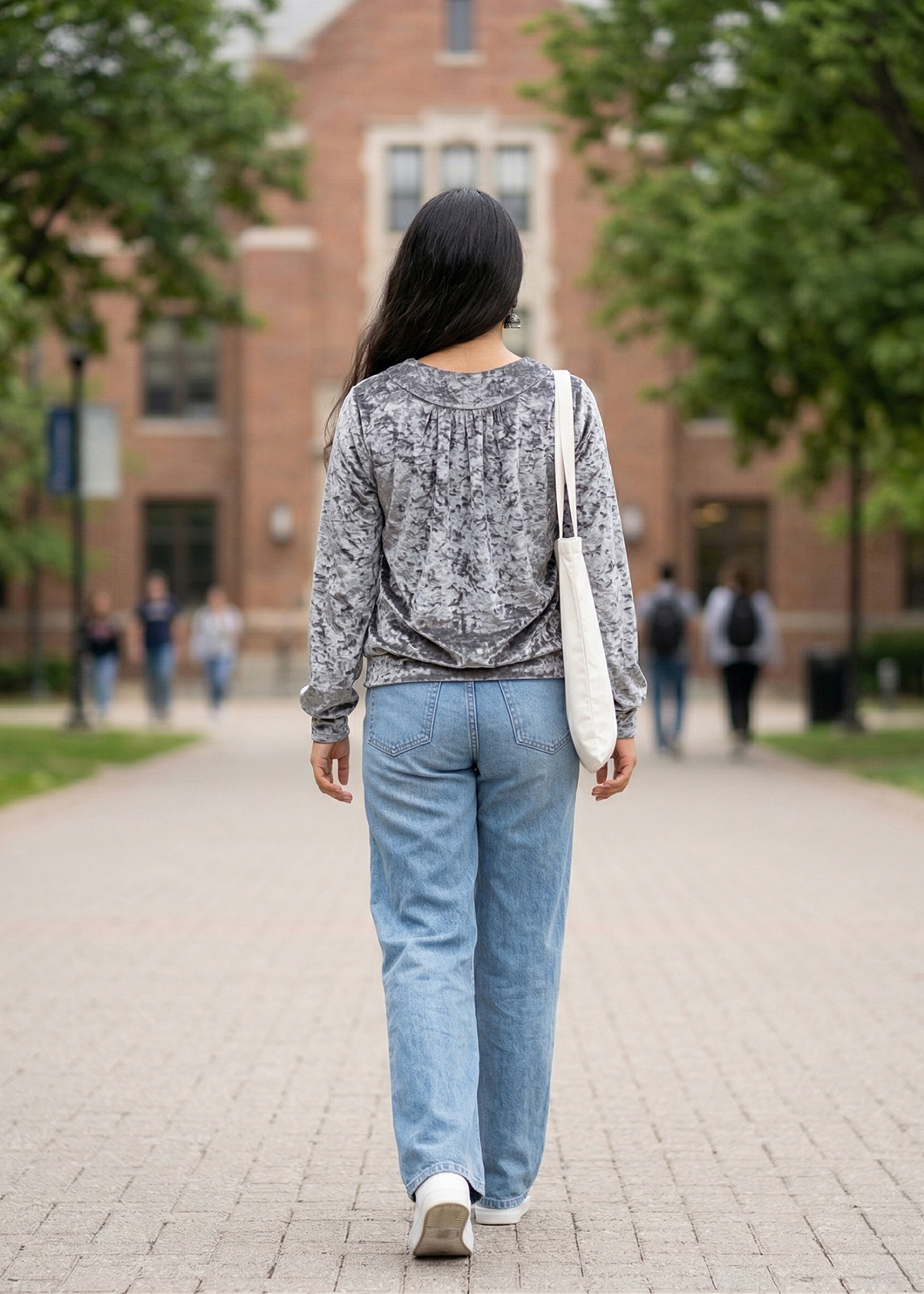 Champagne Beige Crush Velvet Full Sleeve Top