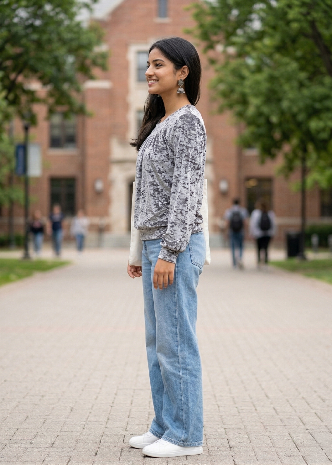 Champagne Beige Crush Velvet Full Sleeve Top